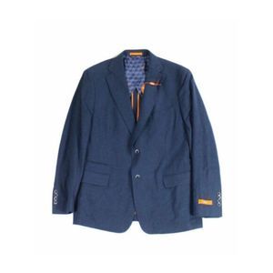 TALLIA ORANGE Mens Navy Single Breasted, Slim Fit Blazer XXL
